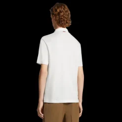 Polo ZEGNA manche courte coupe droite lin blanc