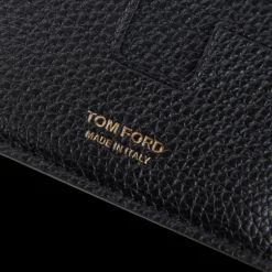 Porte carte TOM FORD cuir grainé noir