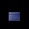 Porte cartes BURBERRY cuir bleu embossé cavalier