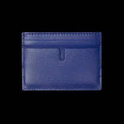 Porte cartes BURBERRY cuir bleu embossé cavalier