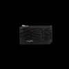 Porte-carte SAINT LAURENT Monnaie zippé cuir croco noir