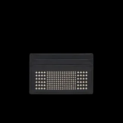 Porte-cartes ALEXANDER MCQUEEN cuir veau noir clouté