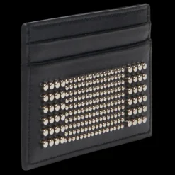 Porte-cartes ALEXANDER MCQUEEN cuir veau noir clouté