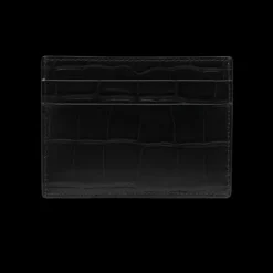 Porte-Cartes BALENCIAGA Cash cuir croco noir logo blanc