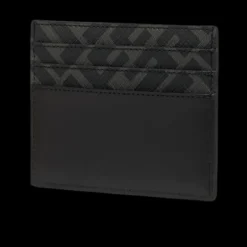 Porte-cartes FENDI six fentes cuir noir FF gris