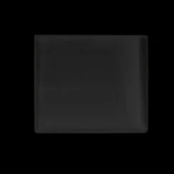 Portefeuille 2 volets SAINT LAURENT cuir veau noir logo Cassandre YSL argent