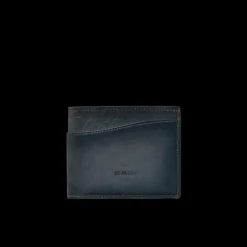 Portefeuille Compact BERLUTI Makore Slim cuir veau bleu marine Scritto