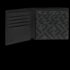 Portefeuille compact FENDI à deux volets FF métal FF Gris noir