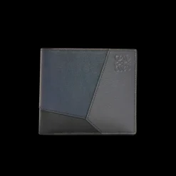 Portefeuille double LOEWE Puzzle cuir bleu marine gris