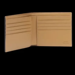 Portefeuille porte-cartes tissu gaufré motif FF marron tabac