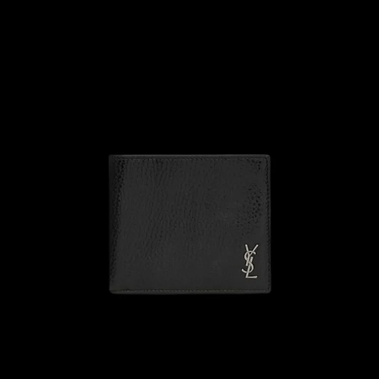 Portefeuille SAINT LAURENT Cassandre Tiny Cuir grainé Noir