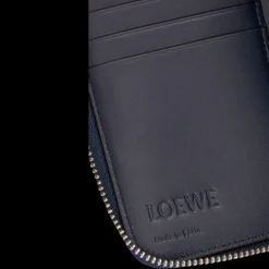 Portefeuille zippé LOEWE Compagnon Puzzle cuir bleu marine gris anthracite