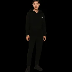 Pull à capuche DOLCE & GABBANA en laine et cachemire noir plaque logo métal