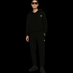 Pull à capuche DOLCE & GABBANA en laine et cachemire noir plaque logo métal