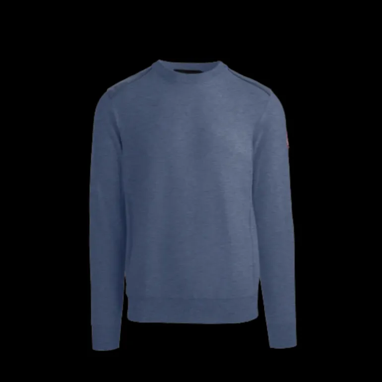 Pull CANADA GOOSE Dartmouth col rond coton bleu jeans