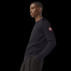 Pull CANADA GOOSE Dartmouth col rond coton bleu marine