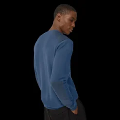 Pull CANADA GOOSE Dartmouth col rond coton bleu jeans