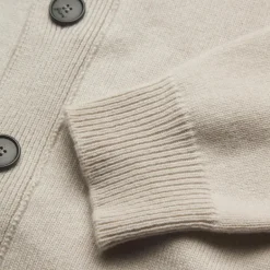 Pull cardigan BRIONI boutons col montant cachemire beige