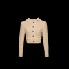 Pull Cardigan court MAGDA BUTRYM en tricot de coton à col rond beige