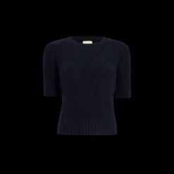 Pull col rond KHAITE Mia cachemire bleu marine