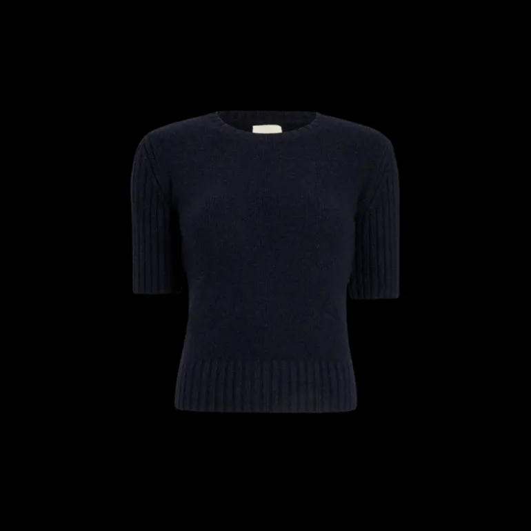 Pull col rond KHAITE Mia cachemire bleu marine