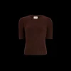 Pull col rond KHAITE Mia cachemire  marron