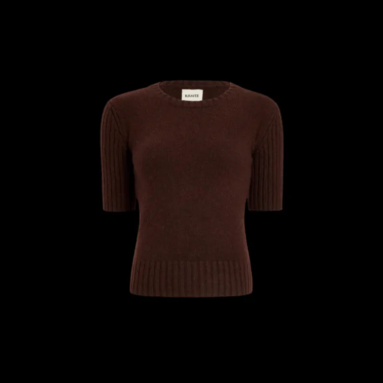 Pull col rond KHAITE Mia cachemire marron