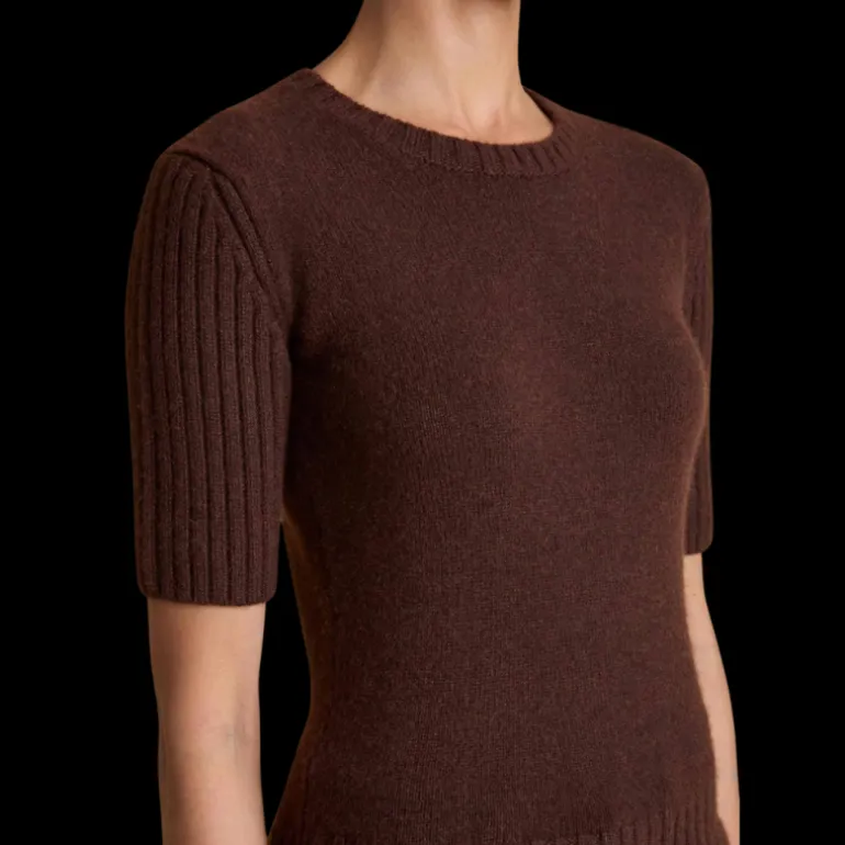 Pull col rond KHAITE Mia cachemire marron