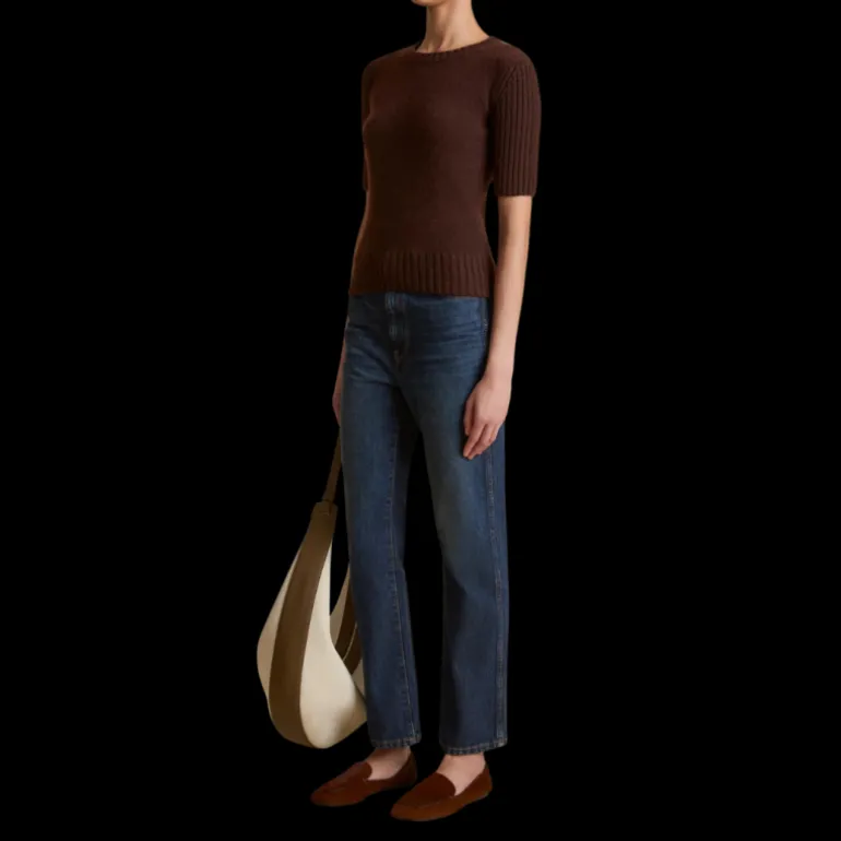 Pull col rond KHAITE Mia cachemire marron