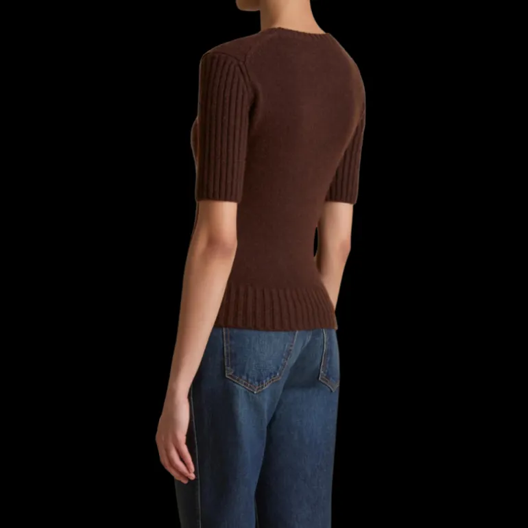 Pull col rond KHAITE Mia cachemire marron