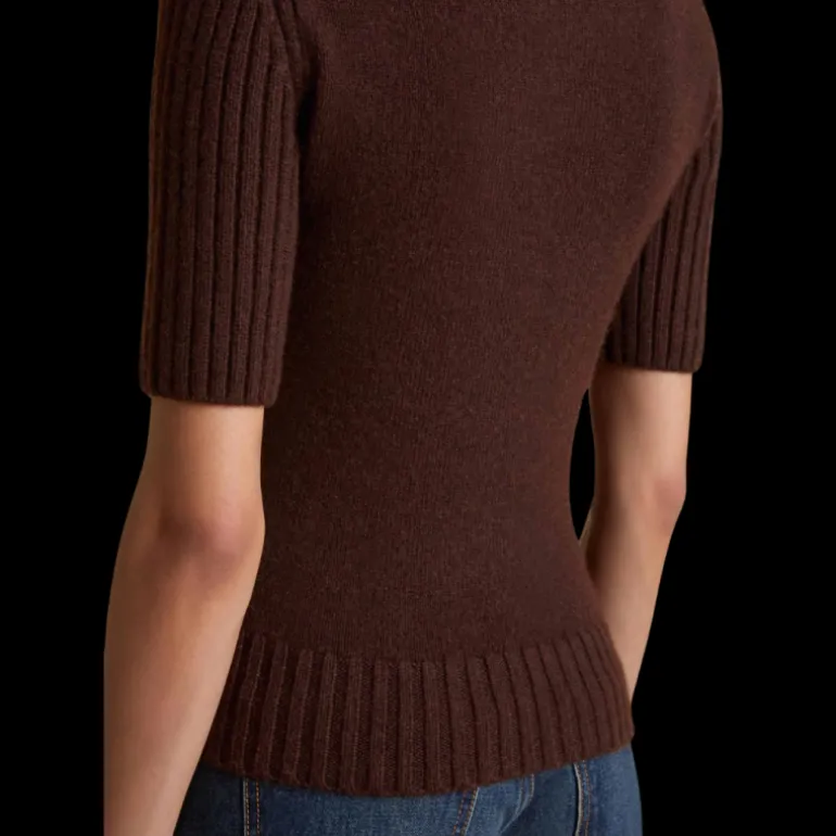 Pull col rond KHAITE Mia cachemire marron