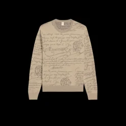 Pull col rond laine BERLUTI Scritto contrasté beige all over