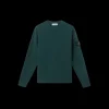 Pull col rond STONE ISLAND coton cotelé vert bouteille