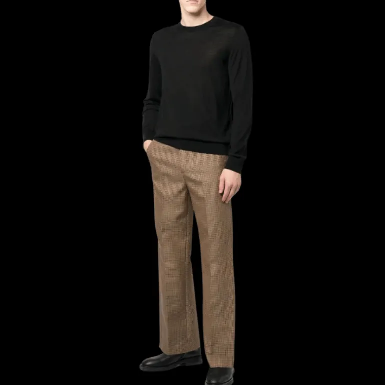 Pull col rond ZEGNA maille fine laine noire