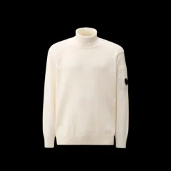 Pull col roulé CP COMPANY laine mélangée écru