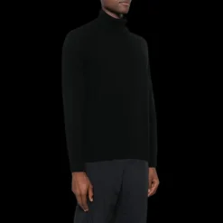 Pull col roulé CP COMPANY laine mélangée noir