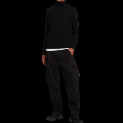 Pull col roulé CP COMPANY en laine d'agneau noir