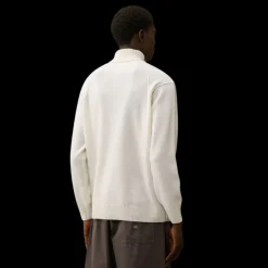 Pull col roulé CP COMPANY laine mélangée écru