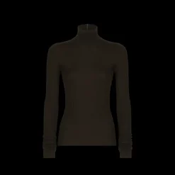 Pull col roulé DOLCE & GABBANA cachemire côtelé marron foncé