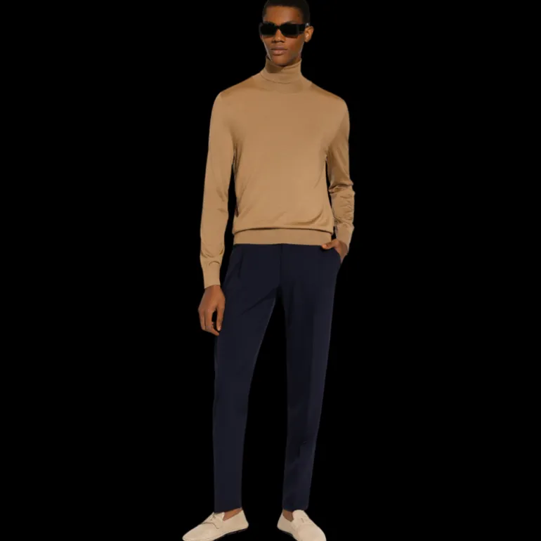 Pull col roulé DOLCE & GABBANA en cachemire et soie camel