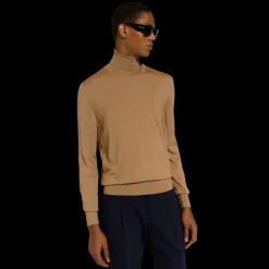 Pull col roulé DOLCE & GABBANA en cachemire et soie camel