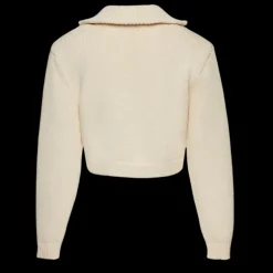 Pull court MAGDA BUTRYM col polo coton crème