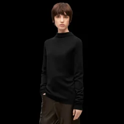 Pull dos à devant LOEWE polo maille soie noire