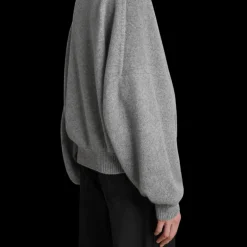 Pull large col rond KHAITE Margaux cachemire gris