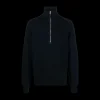 Pull maille TOM FORD col zippé laine cachemire bleu marine