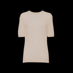 Pull manche courte KHAITE Pierre col rond cachemire camel