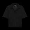 pull polo SAINT LAURENT manche courte laine responsable noir poche