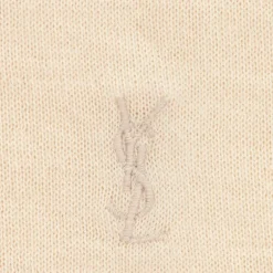 pull polo SAINT LAURENT manche courte laine responsable écru poche