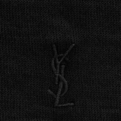 pull polo SAINT LAURENT manche courte laine responsable noir poche