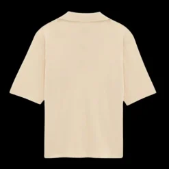 pull polo SAINT LAURENT manche courte laine responsable écru poche